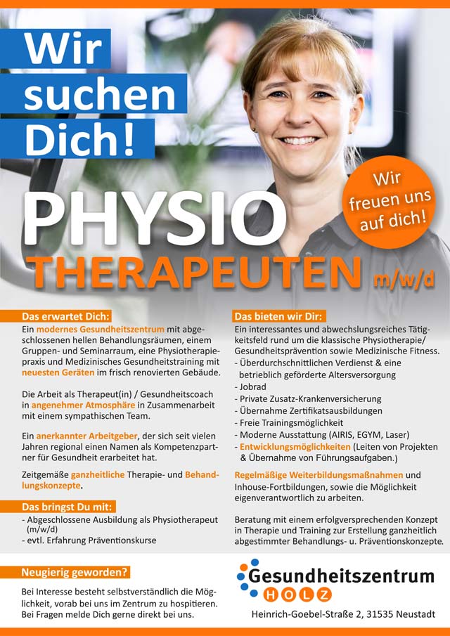 Stellenanzeige Physiotherapeut m/w/d als PDF runterladen